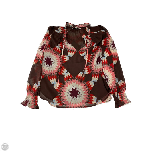 Blouse Long Sleeve By Loft In Multi-colored, Size: Sp