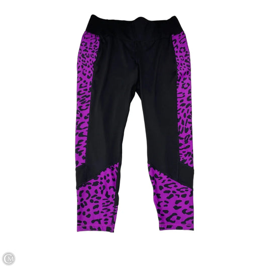 Athletic Leggings By Livi Active In Black & Purple, Size: 1x