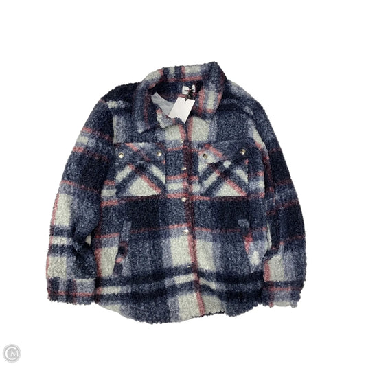 Jacket Faux Fur & Sherpa By Clothes Mentor In Blue & Red & White, Size: Xl