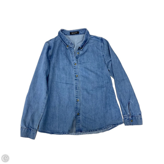 Top Long Sleeve By Allegra K In Blue Denim, Size: S