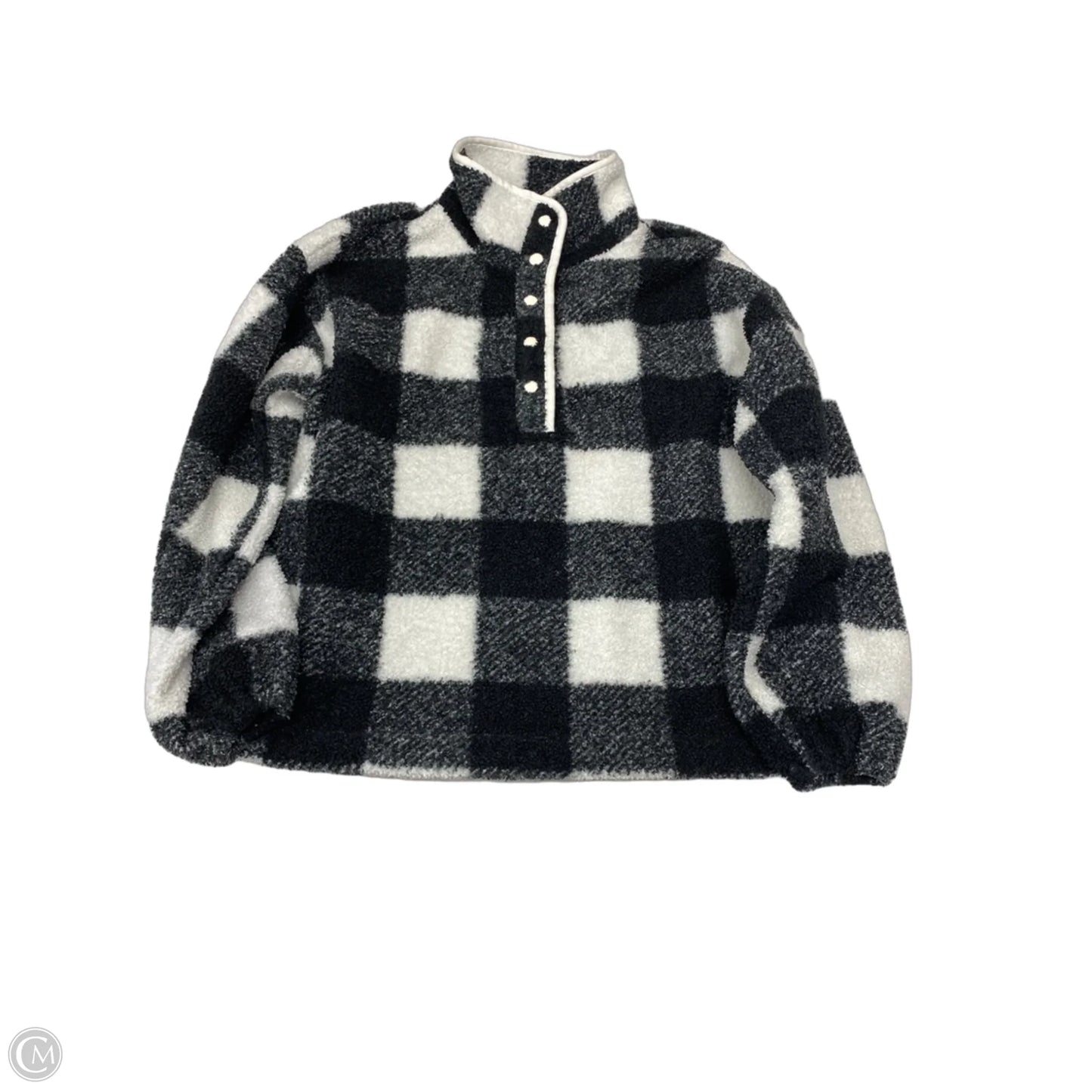 Jacket Fleece By Loft In Black & White, Size: M