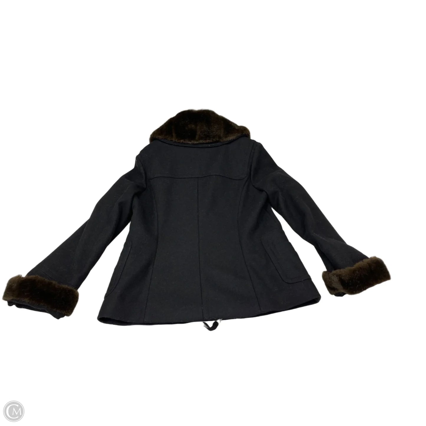 Coat Wool By Benetton In Black & Brown, Size: M