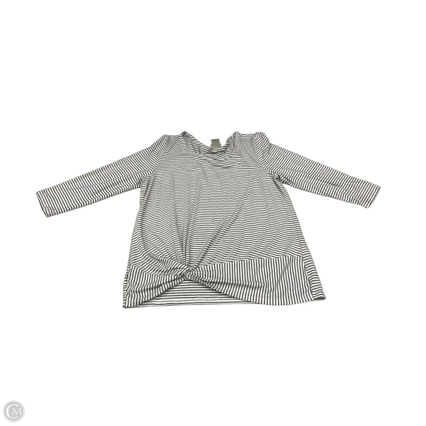Top 3/4 Sleeve By Chicos In Striped Pattern, Size: S