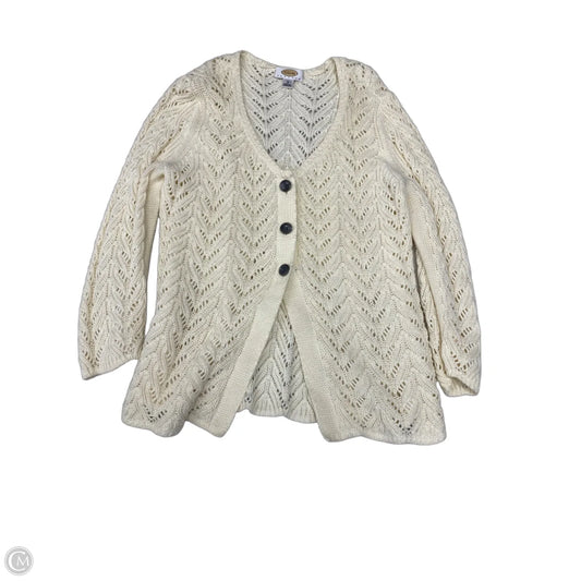 Sweater Cardigan By Talbots In Cream, Size: M