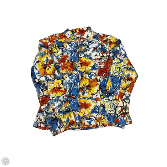 Jacket Shirt By Chicos In Floral Print, Size: M