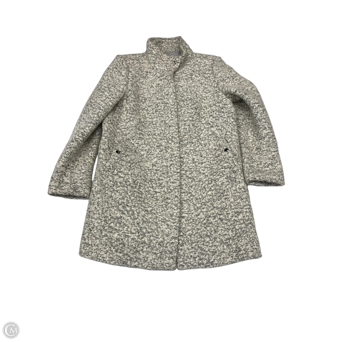 Coat Wool By Loft In Grey & White, Size: Mp