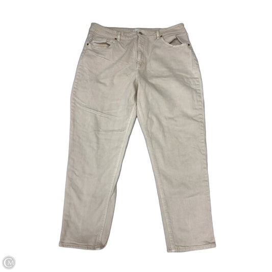 Jeans Straight By H&m In Cream Denim, Size: 16