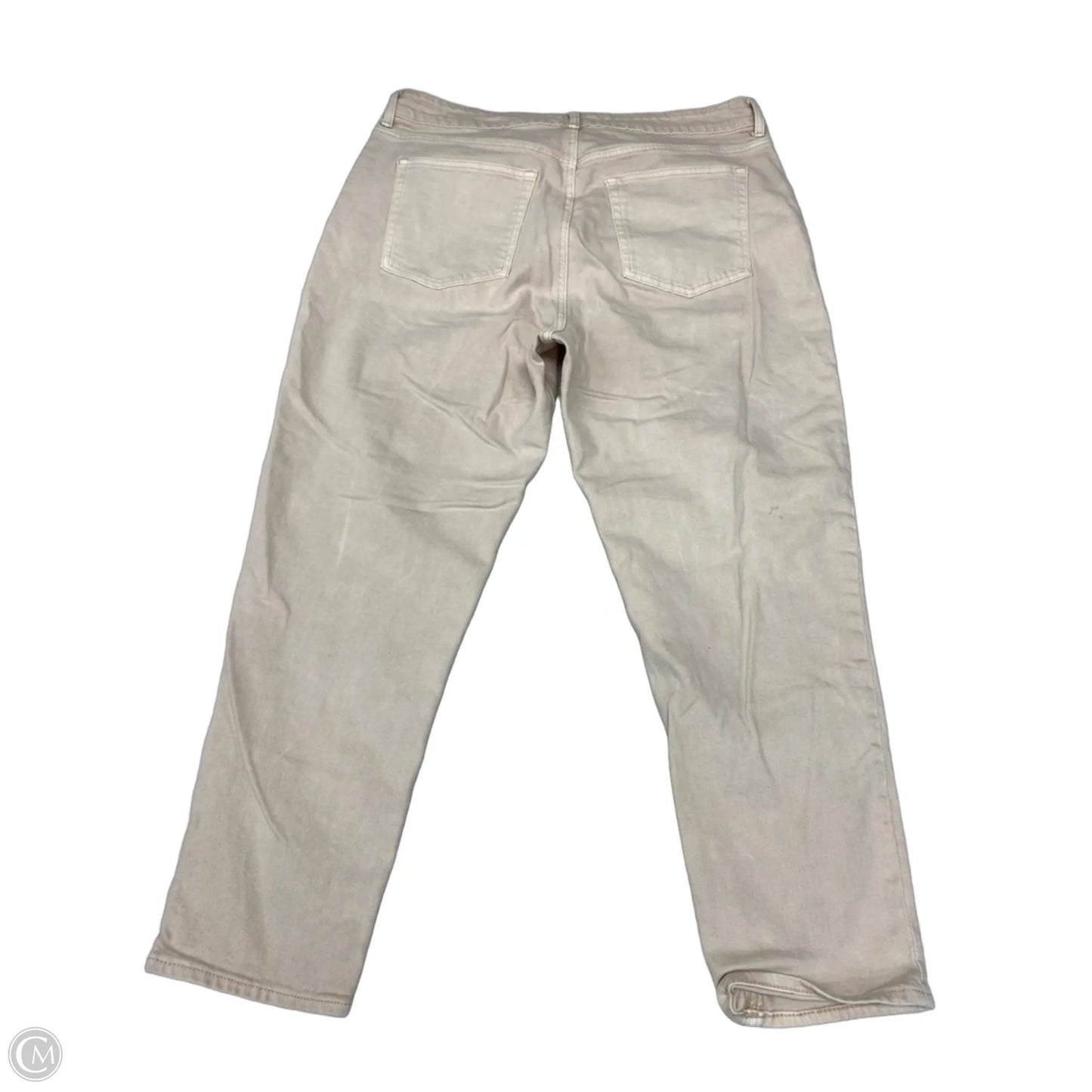 Jeans Straight By H&m In Cream Denim, Size: 16