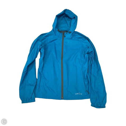 Jacket Windbreaker By Eddie Bauer In Blue, Size: M