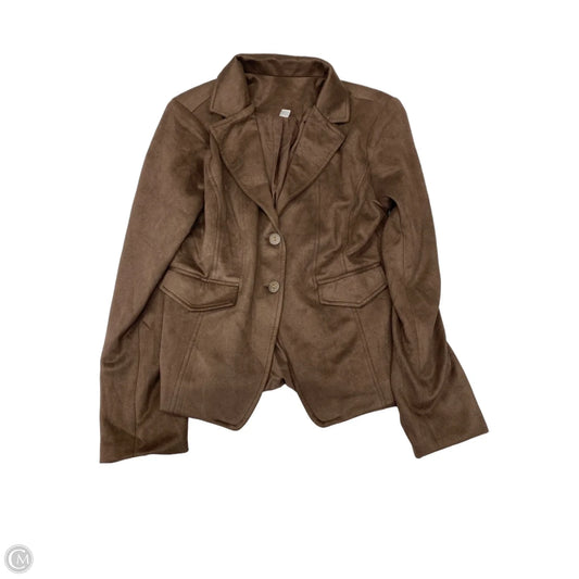 Blazer By Clothes Mentor In Brown, Size: M