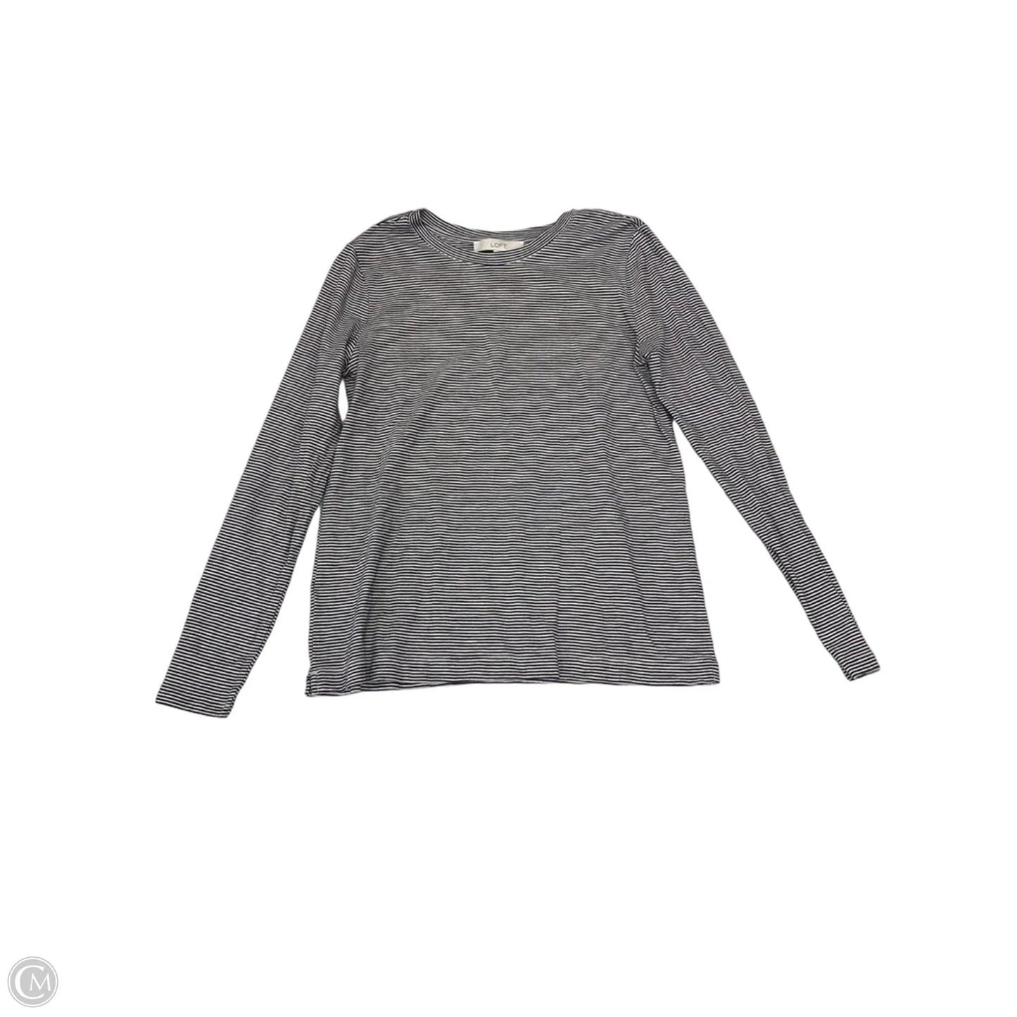 Top Long Sleeve Basic By Loft In Striped Pattern, Size: M