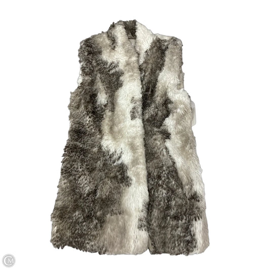 Vest Faux Fur & Sherpa By Cabi In Grey & White, Size: Xs