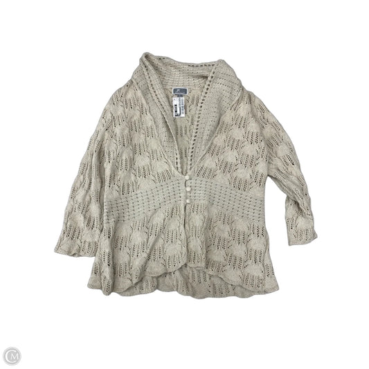 Sweater Cardigan By Jm Collections In Beige, Size: L
