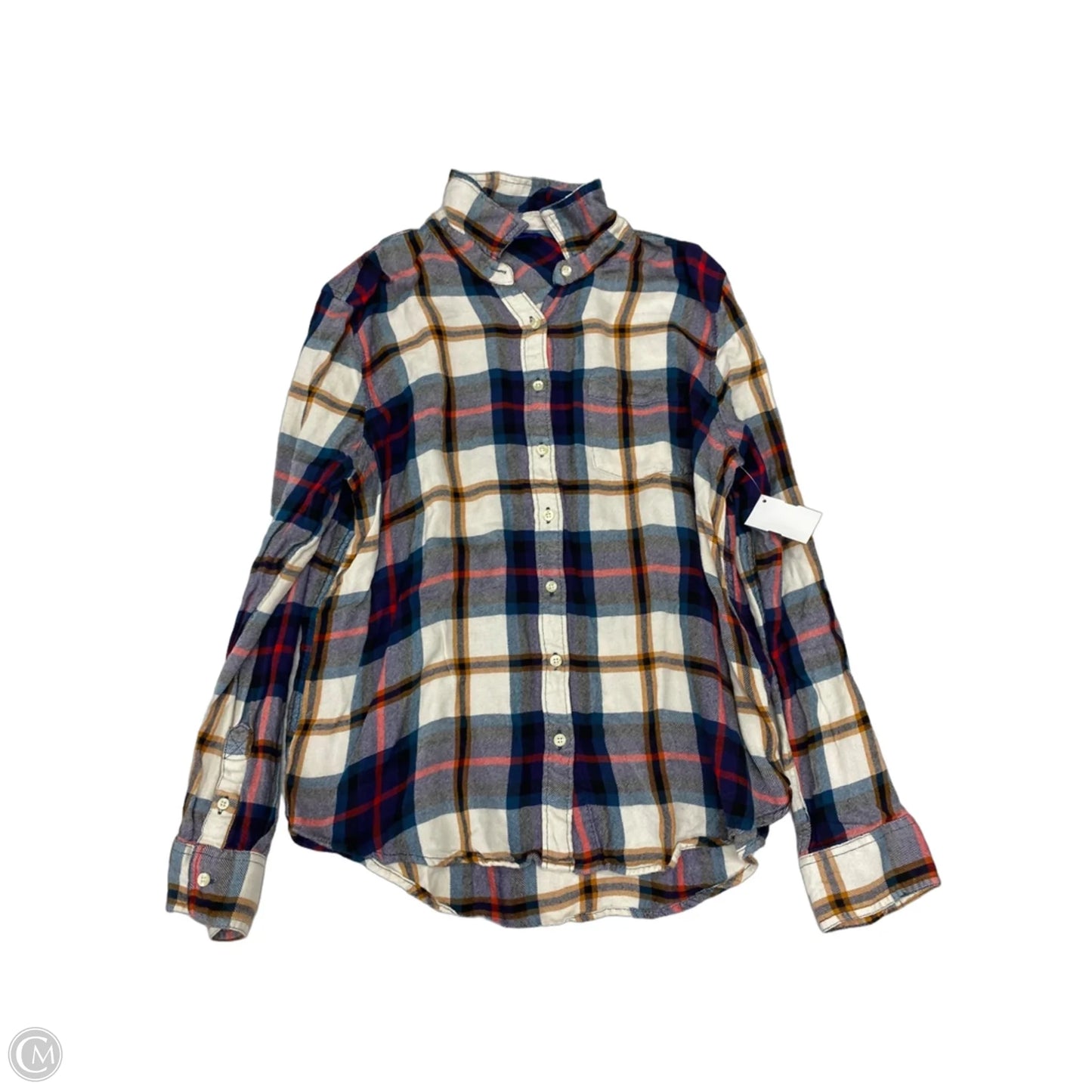 Top Long Sleeve By Aeropostale In Plaid Pattern, Size: L