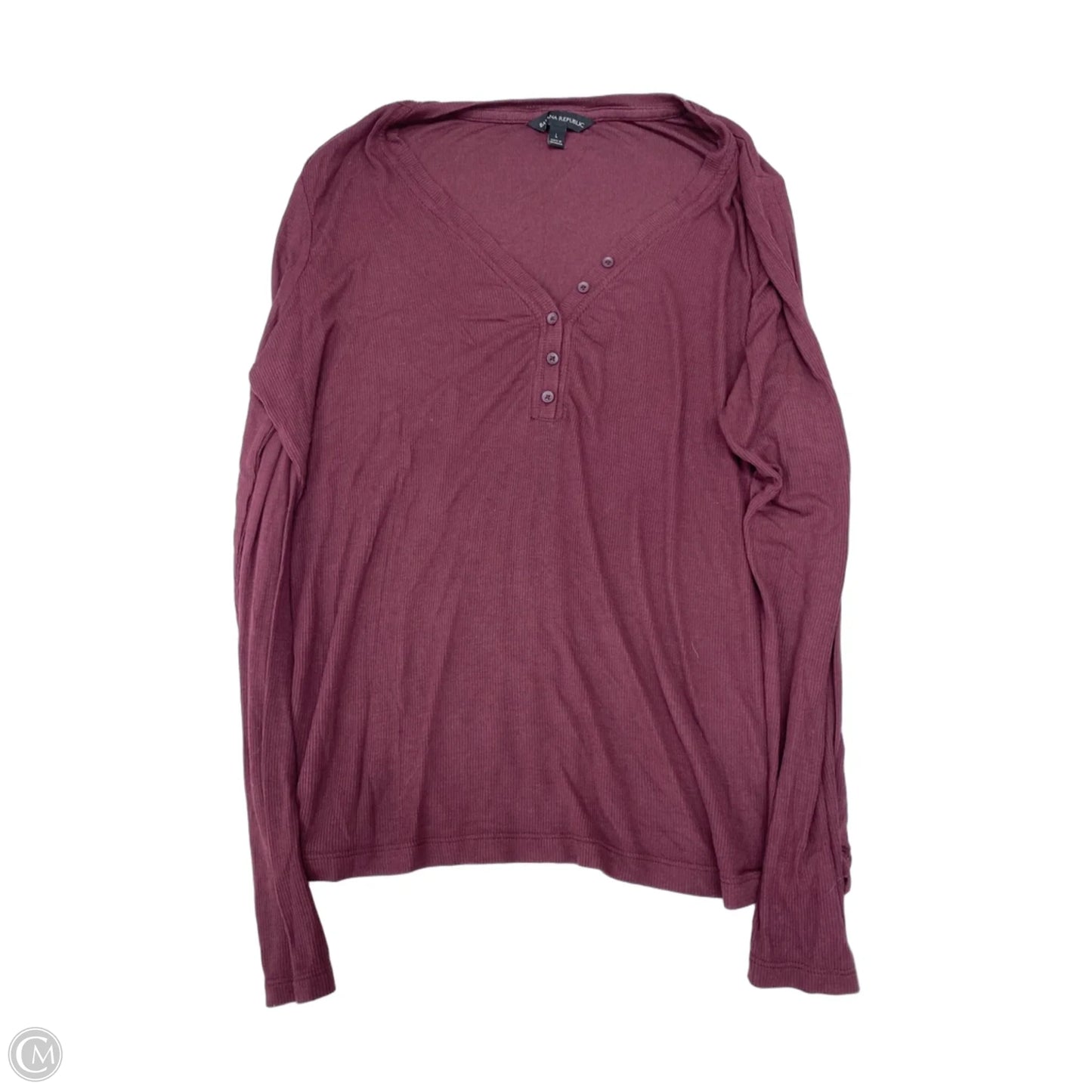 Top Long Sleeve By Banana Republic In Maroon, Size: L