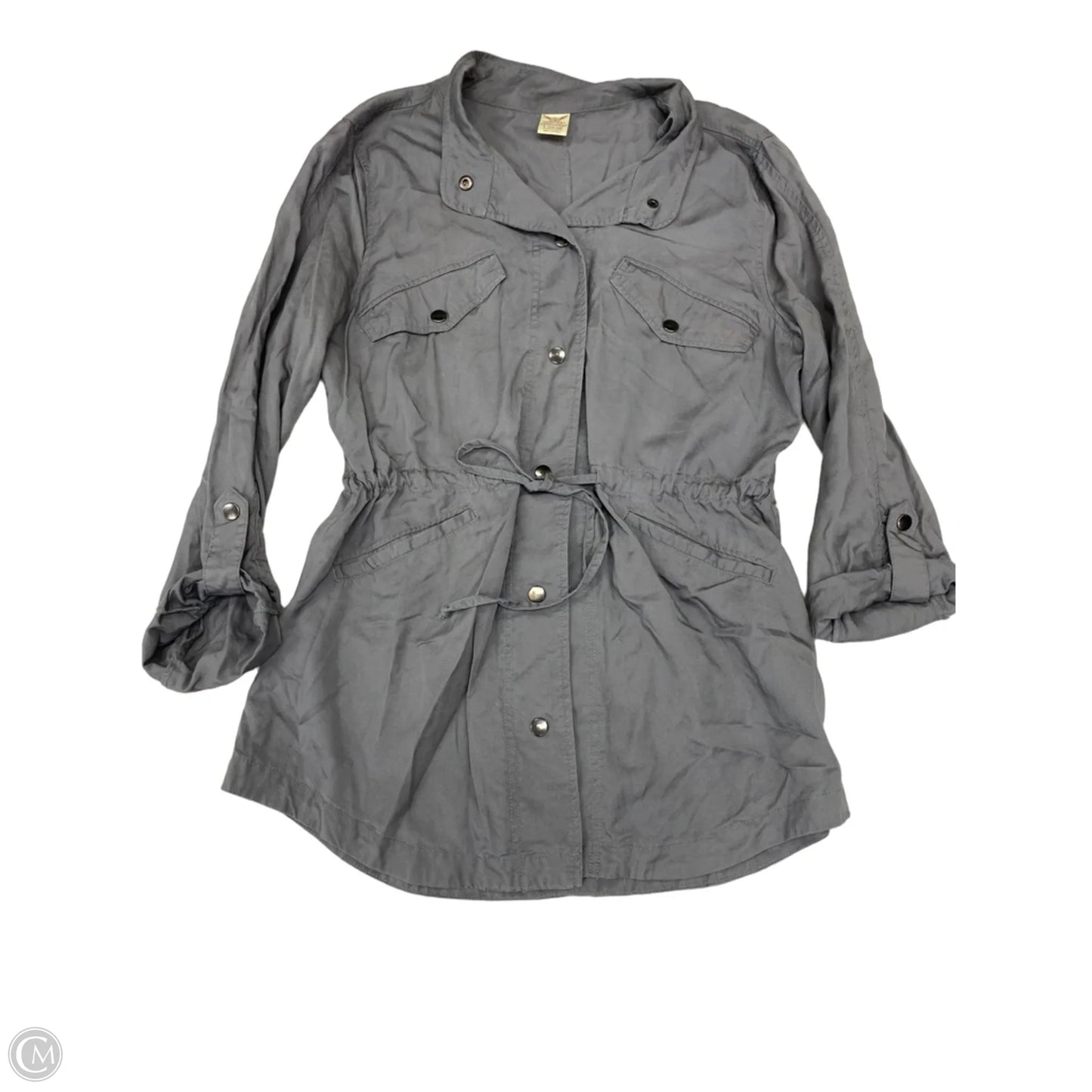 Jacket Shirt By Faded Glory In Grey, Size: L