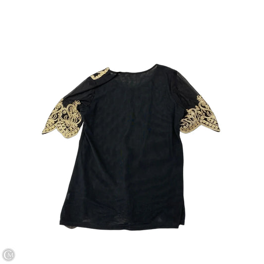 Blouse Short Sleeve By Simply Couture In Black & Gold, Size: Xl