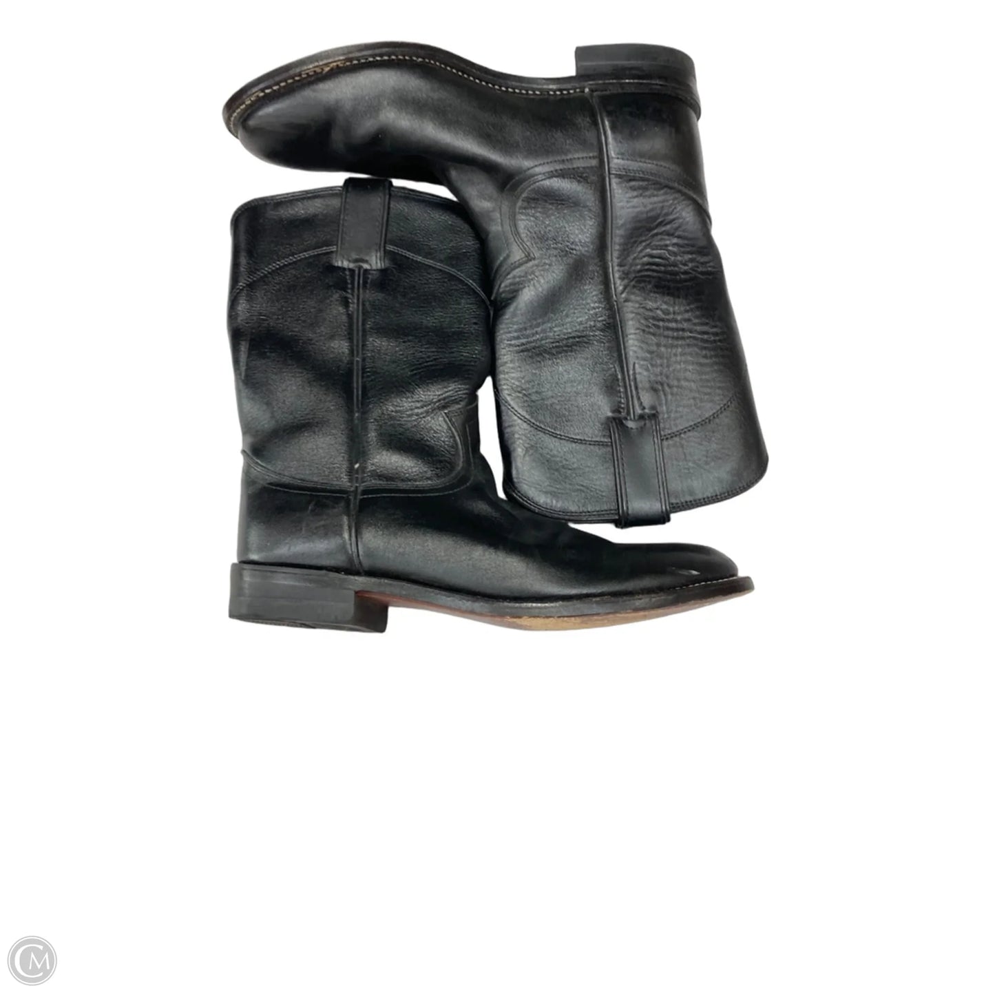 Boots Western By Justin In Black, Size: 7.5