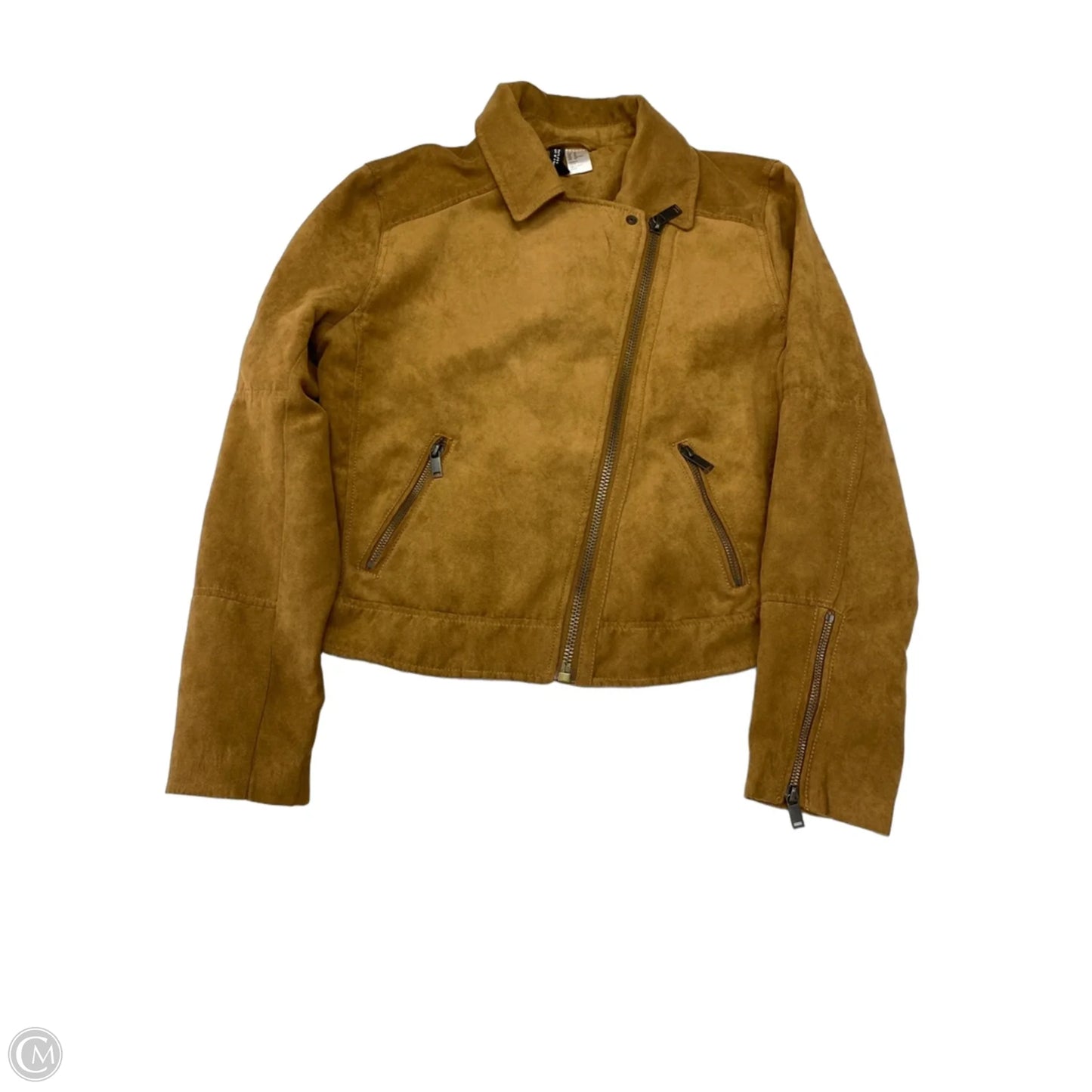 Jacket Moto By Divided In Brown, Size: M