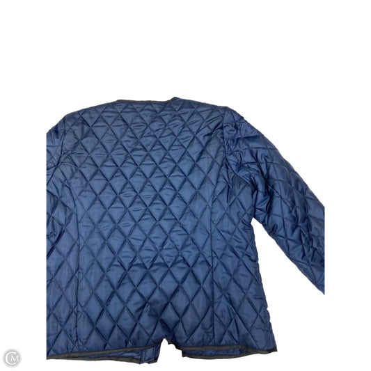 Jacket Puffer & Quilted By Liz Claiborne In Navy, Size: L