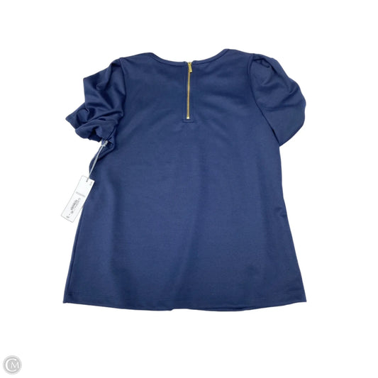 Top Short Sleeve By Liz Claiborne In Navy, Size: S