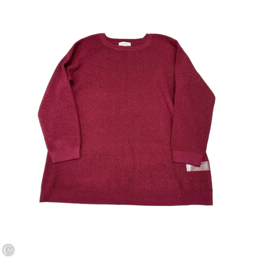 Top Long Sleeve By Liz Claiborne In Maroon, Size: Xl
