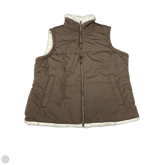 Vest Puffer & Quilted By Clothes Mentor In Brown, Size: L