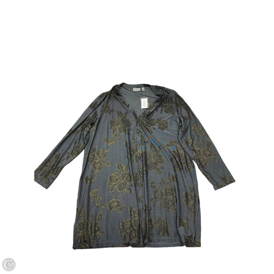 Dress Casual Short By Susan Graver In Brown & Grey, Size: 2x