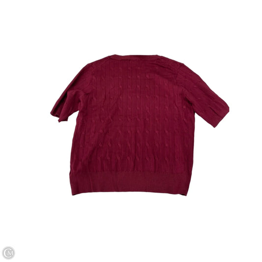 Top Short Sleeve By Tahari In Maroon, Size: Xl