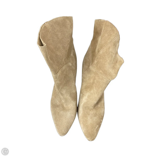 Boots Ankle Heels By Cmb In Tan, Size: 6.5