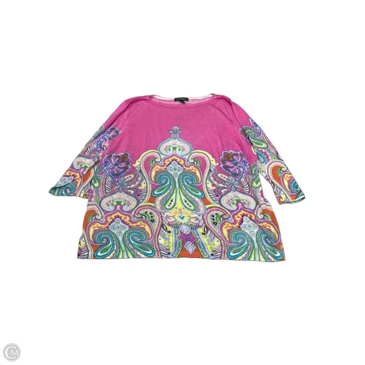 Top 3/4 Sleeve By Lauren By Ralph Lauren In Paisley Print, Size: 3x
