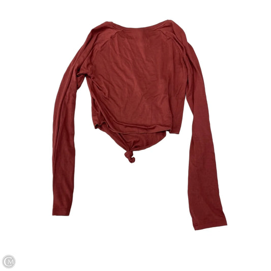 Athletic Top Long Sleeve Collar By Alphalete In Brown, Size: M
