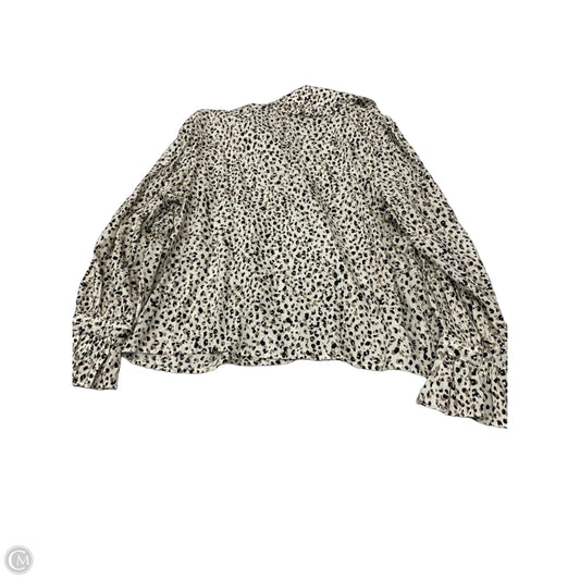 Top Long Sleeve By Who What Wear In Black & Cream, Size: Xl