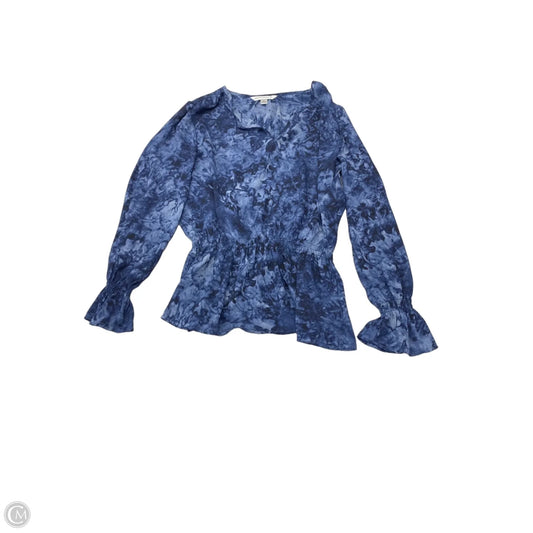 Blouse Long Sleeve By Counterparts In Blue, Size: M