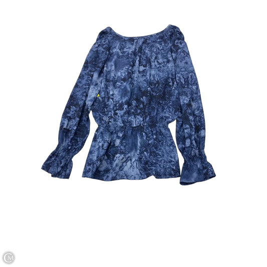 Blouse Long Sleeve By Counterparts In Blue, Size: M
