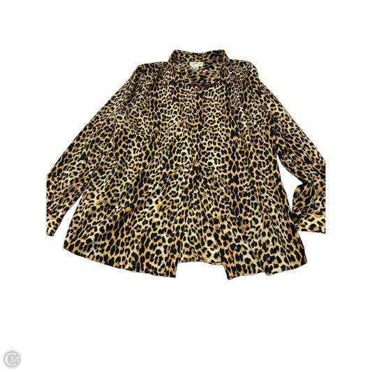Blouse Long Sleeve By Jaclyn Smith In Animal Print, Size: Xxl