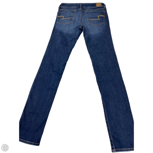 Jeans Skinny By American Eagle In Blue Denim, Size: 8