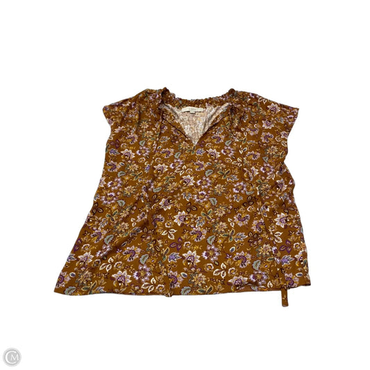 Blouse Short Sleeve By Loft In Floral Print, Size: M