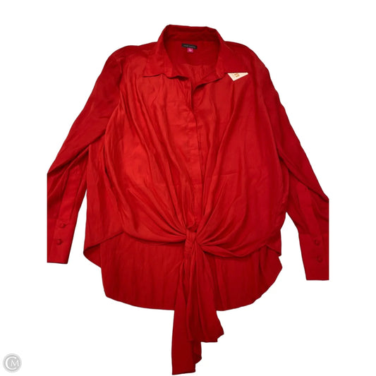 Top Long Sleeve By Vince Camuto In Red, Size: Xl