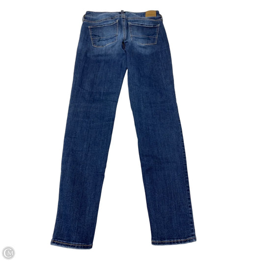 Jeans Skinny By American Eagle In Blue Denim, Size: 4