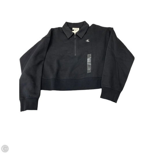 Sweatshirt Collar By Calvin Klein In Black, Size: S