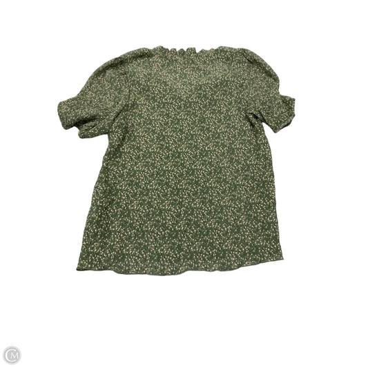 Blouse Short Sleeve By Monteau In Green, Size: Xl