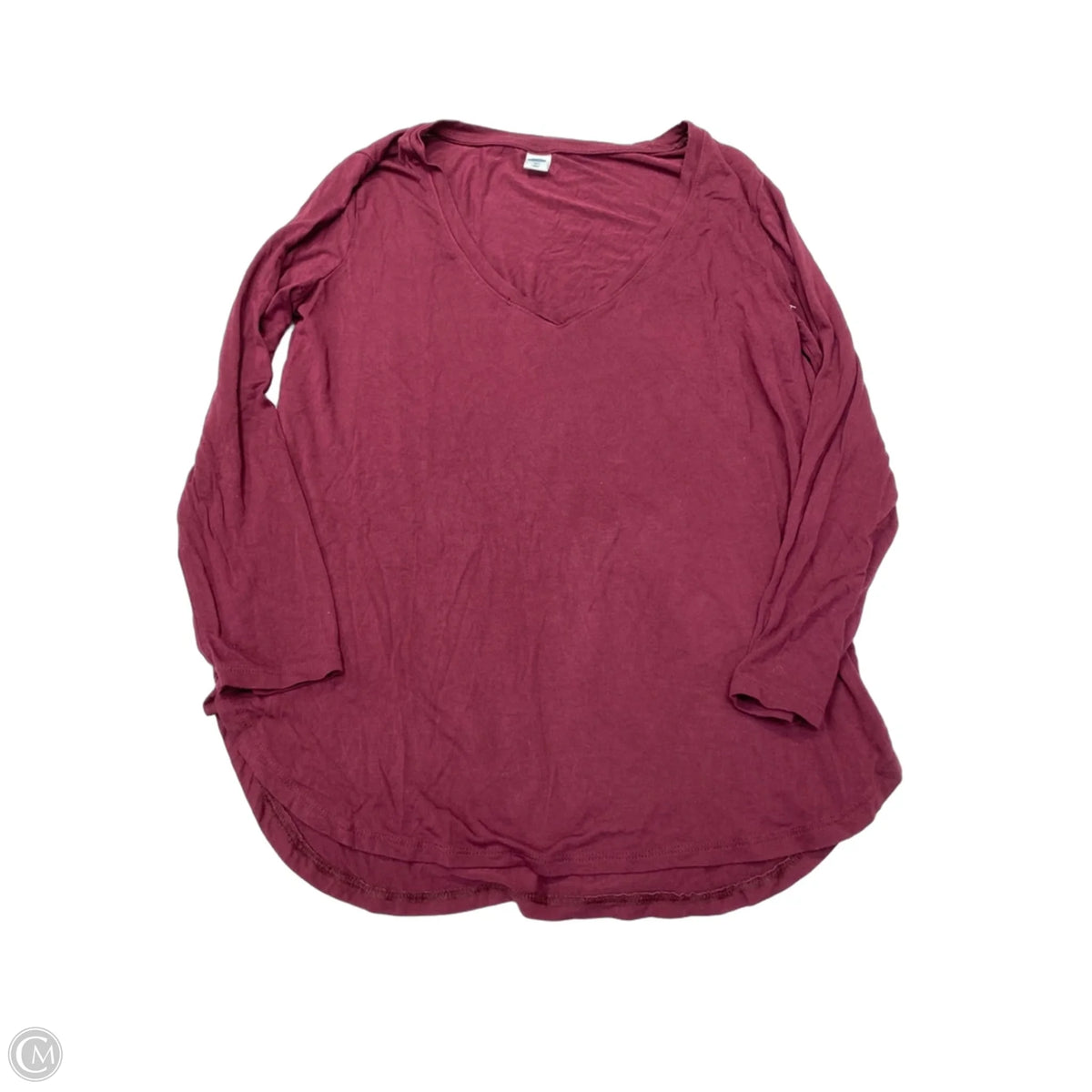 Top 3/4 Sleeve Basic By Old Navy In Maroon, Size: S