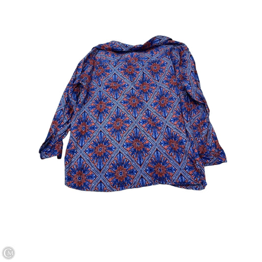 Top Long Sleeve By Catherines In Blue & Red, Size: 3x