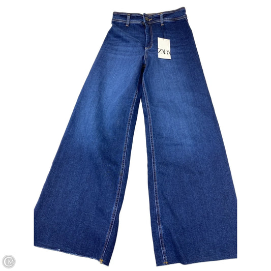 Jeans Wide Leg By Zara In Blue Denim, Size: 6