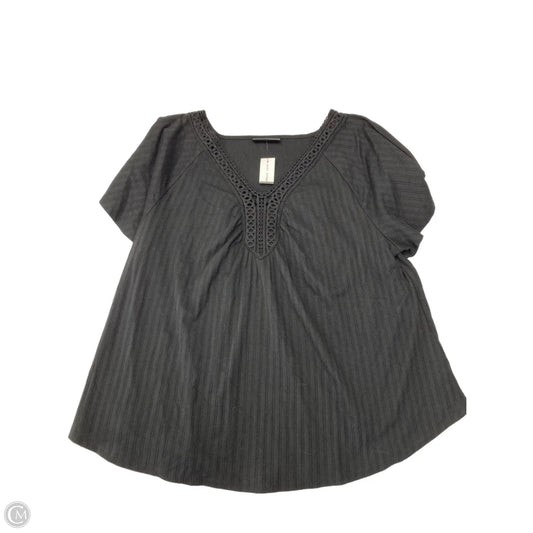 Top Short Sleeve By Lane Bryant In Black, Size: 3x