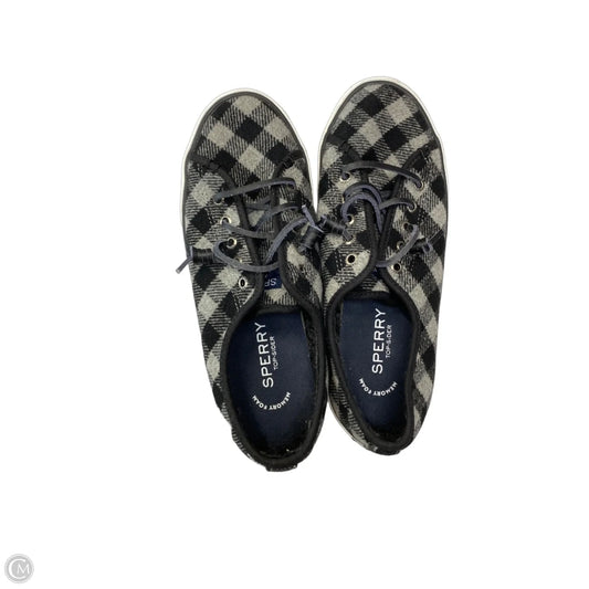 Shoes Sneakers By Sperry In Black & Grey, Size: 6.5
