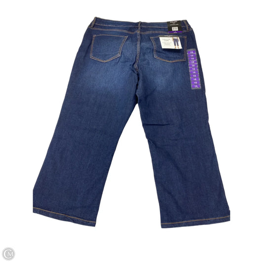Jeans Straight By Nine West In Blue Denim, Size: 16