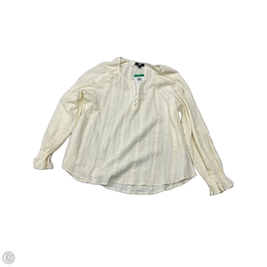 Top Long Sleeve Designer By Frye In Cream, Size: Xl