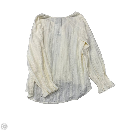 Top Long Sleeve Designer By Frye In Cream, Size: Xl